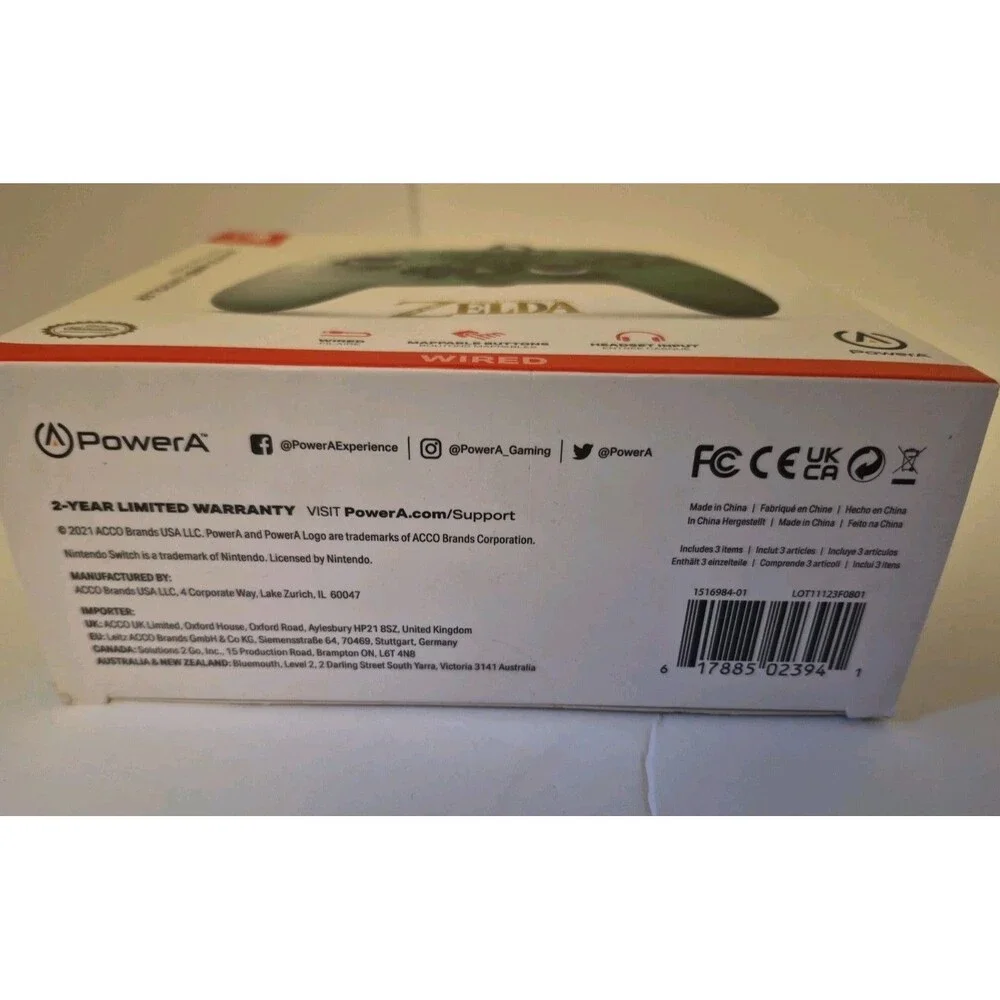 PowerA 1516984-01 Nintendo Switch Wired Controller Heroic Link Edition NEW Green